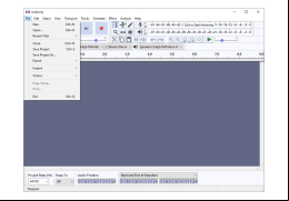 Audacity - file-menu