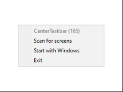 CenterTaskbar - menu