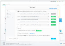 DearMob iPhone Manager - settings