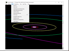 Gravity Simulator - view-menu