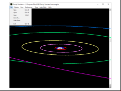 Gravity Simulator - file-menu