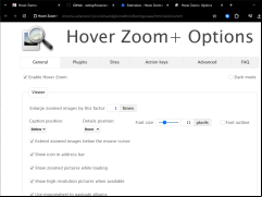Hover Zoom+ - options