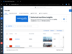 MarineTraffic ship positions - ports