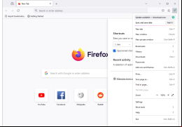 Mozilla Firefox Portable - menu