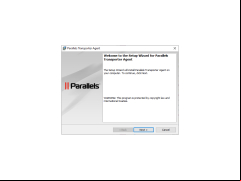 Parallels Transporter Agent - welcome-screen-setup