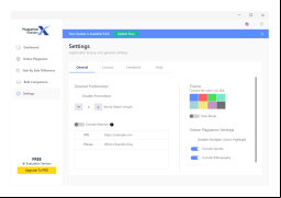 Plagiarism Checker X - settings