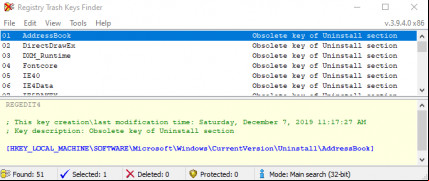 Registry Trash Keys Finder screenshot 1