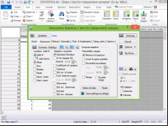 STATISTICA - settings-and-information