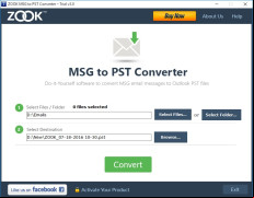 ZOOK MSG to PST Converter screenshot 1